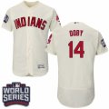 Mens Majestic Cleveland Indians #14 Larry Doby Cream 2016 World Series Bound Flexbase Authentic Collection MLB Jersey
