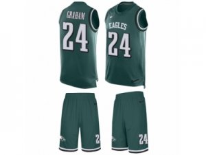 Men Nike Philadelphia Eagles #24 Corey Graham Limited Midnight Green Tank Top Suit NFL Jersey