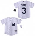 Yankees #3 Babe Ruth White Cool Base Jersey