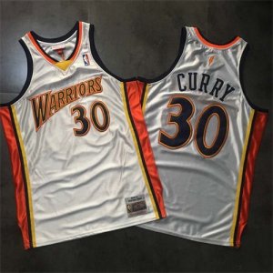 Warriors #30 Stephen Curry White 2009-10 Hardwood Classics Jersey