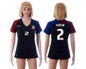 Womens USA #2 Yedlin Away Soccer Country Jersey