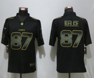 Nike Chiefs #87 Travis Kelce Black Gold Vapor Untouchable Limited Jersey