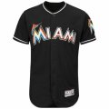 Mens Miami Marlins Majestic Alternate Blank Black Flex Base Authentic Collection Team Jersey