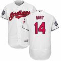 Mens Majestic Cleveland Indians #14 Larry Doby White 2016 World Series Bound Flexbase Authentic Collection MLB Jersey