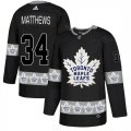 Maple Leafs #34 Auston Matthews Black Team Logos Fashion Adidas Jersey