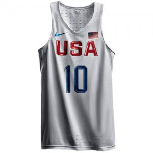 Men\'s Nike Team USA #10 Kyrie Irving Authentic White 2016 Olympic Basketball Jersey