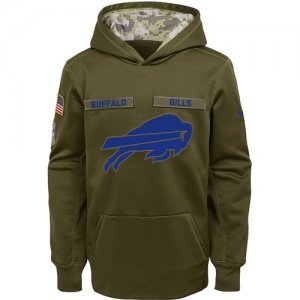 Buffalo Bills Nike Youth Salute to Service Pullover Performance Hoodie Green