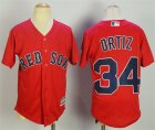 Red Sox #34 David Ortiz Red Youth Cool Base Jersey