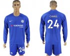 2017-18 Chelsea 24 CAHILL Home Goalkeeper Long Sleeve Soccer Jersey