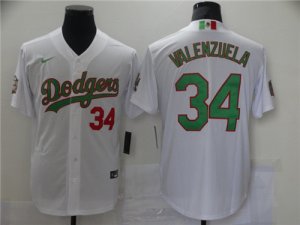Dodgers #34 Fernando Valenzuela White World Series Nike Cool Base Jersey