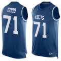 Mens Nike Indianapolis Colts #71 Denzelle Good Limited Royal Blue Player Name & Number Tank Top NFL Jersey