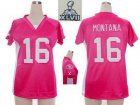 2013 Super Bowl XLVII Women NEW NFL san francisco 49ers #16 joe pink[draft him ii top]
