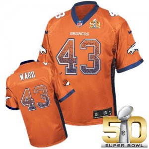 Nike Denver Broncos #43 T.J. Ward Orange Team Color Super Bowl 50 Men Stitched NFL Elite Drift Fashion Jersey