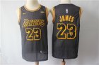 Lakers #23 Lebron James Black City Edition Nike Swingman Jersey