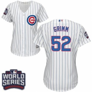 Women\'s Majestic Chicago Cubs #52 Justin Grimm Authentic White Home 2016 World Series Bound Cool Base MLB Jersey