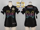 Women Nike Broncos #94 DeMarcus Ware Black Super Bowl 50 NFL Fashion Jersey