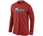 Nike Miami Dolphins Authentic font Long Sleeve T-ShirtRed