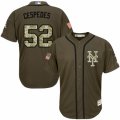 Mens Majestic New York Mets #52 Yoenis Cespedes Replica Green Salute to Service MLB Jersey