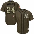 Mens Majestic New York Yankees #24 Gary Sanchez Authentic Green Salute to Service MLB Jersey