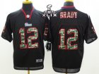 2015 Super Bowl XLIX Nike New England Patriots #12 Tom Brady Black jerseys(Elite Camo Fashion)