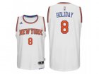 Mens New York Knicks #8 Justin Holiday 2016-17 Home White New Swingman Jersey