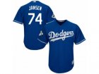 Los Angeles Dodgers #74 Kenley Jansen Replica Royal Blue Alternate 2017 World Series Bound Cool Base MLB Jersey
