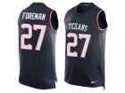 Mens Nike Houston Texans #27 DOnta Foreman Limited Navy Blue Player Name & Number Tank Top NFL Jersey