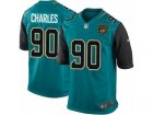 Mens Nike Jacksonville Jaguars #90 Stefan Charles Game Teal Green Team Color NFL Jersey