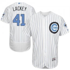 Chicago Cubs #41 John Lackey White(Blue Strip) Flexbase Authentic Collection 2016 Fathers Day Stitched Baseball Jersey