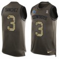 Mens Nike Dallas Cowboys #3 Mark Sanchez Limited Green Salute to Service Tank Top NFL Jersey