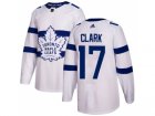 Men Adidas Toronto Maple Leafs #17 Wendel Clark White Authentic 2018 Stadium Series Stitched NHL Jersey