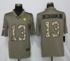 Nike Browns #13 Odell Beckham Jr Olive Camo Salute to Service Limited Jersey
