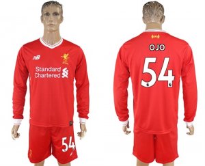 2017-18 Liverpool 54 OJO Home Long Sleeve Soccer Jersey