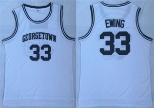 Georgetown University #33 Patrick Ewing White College Basketball Jersey
