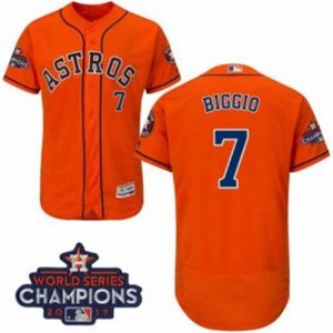 Astros #7 Craig Biggio Orange Flexbase Authentic Collection 2017 World Series Champions Stitched MLB Jersey