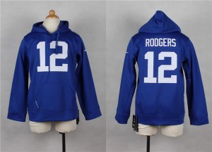 Nike Youth Green Bay Packers #12 Aaron Rodgers blue jerseys(Pullover Hoodie)