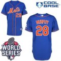 New York Mets #28 Daniel Murphy Blue Cool Base W 2015 World Series Patch Stitched MLB Jersey