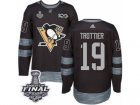 Mens Adidas Pittsburgh Penguins #19 Bryan Trottier Premier Black 1917-2017 100th Anniversary 2017 Stanley Cup Final NHL Jersey
