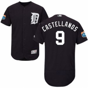 Men\'s Majestic Detroit Tigers #9 Nick Castellanos Navy Blue Flexbase Authentic Collection MLB Jersey