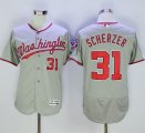 Washington Nationals #31 Max Scherzer Grey Flexbase Authentic Collection Stitched Baseball Jersey