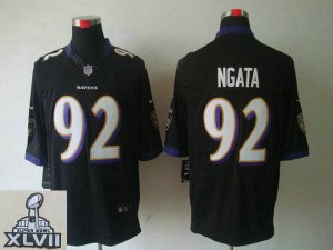 2013 Super Bowl XLVII NEW Baltimore Ravens 92 Haloti Ngata Black Jerseys (Limited)