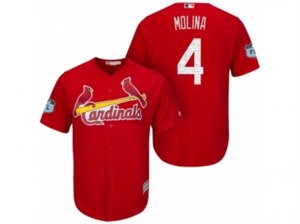 Mens St.Louis Cardinals #4 Yadier Molina 2017 Spring Training Cool Base Stitched MLB Jersey