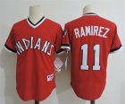 Indians #11 Jose Ramirez Red Cooperstown Collection Throwback Jersey