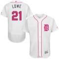 Men's Majestic Detroit Tigers #21 Mark Lowe Authentic White 2016 Mother's Day Fashion Flex Base MLB Jersey