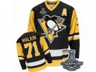 Mens CCM Pittsburgh Penguins #71 Evgeni Malkin Authentic Black Throwback 2017 Stanley Cup Champions NHL Jersey