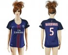 Womens Paris Saint-Germain #5 Marquinhos Home Soccer Club Jersey