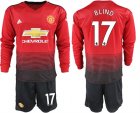 2018-19 Manchester United 17 BLIND Home Long Sleeve Soccer Jersey
