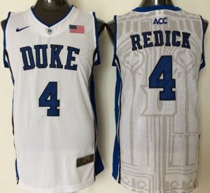 Duke Blue Devils #4 J.J. Redick White Basketball Stitched NCAA Jersey