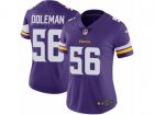 Women Nike Minnesota Vikings #56 Chris Doleman Vapor Untouchable Limited Purple Team Color NFL Jersey