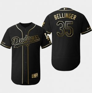 Dodgers #35 Cody Bellinger Black Gold Flexbase Jersey
